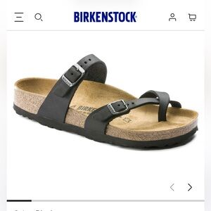 Birkenstock Mayari Black Two-Buckle Leather Sandals